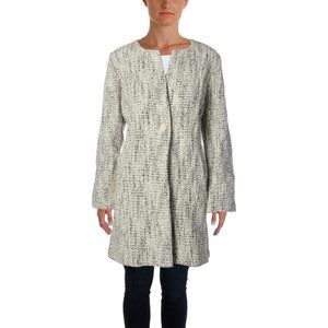 Size Large Eileen Fisher Single-Button Tweed Coat